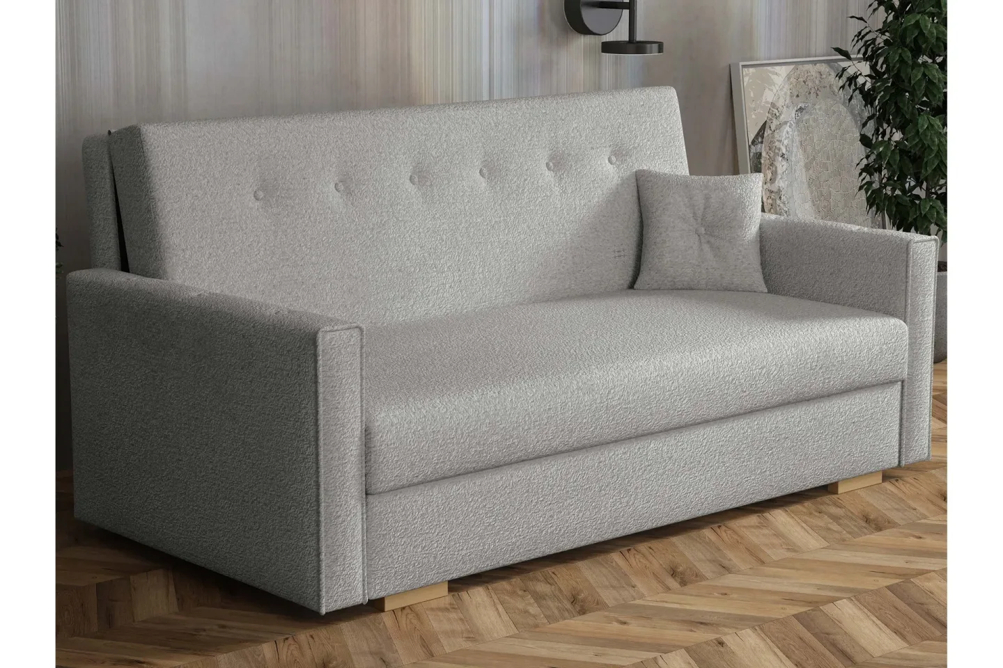 Ajiz Bäddsoffa 3-sits i Bouclé - Grå