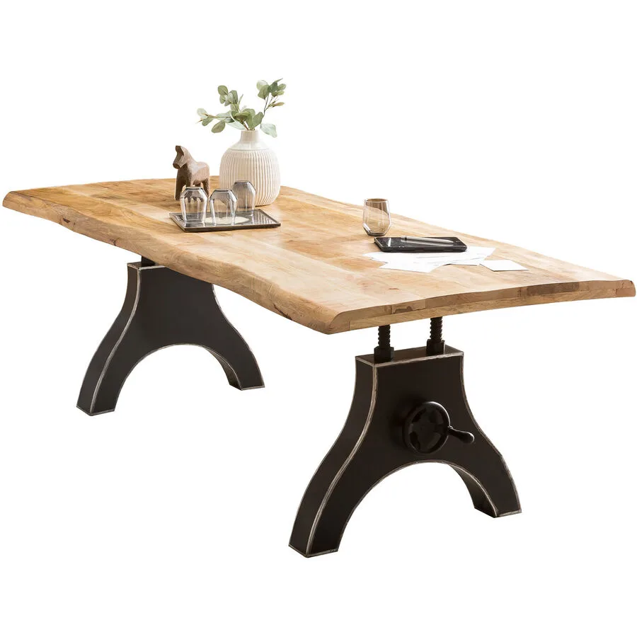 Esstisch Yum natur Mangoholz, Metall Massivholz B 240 T 100 cm