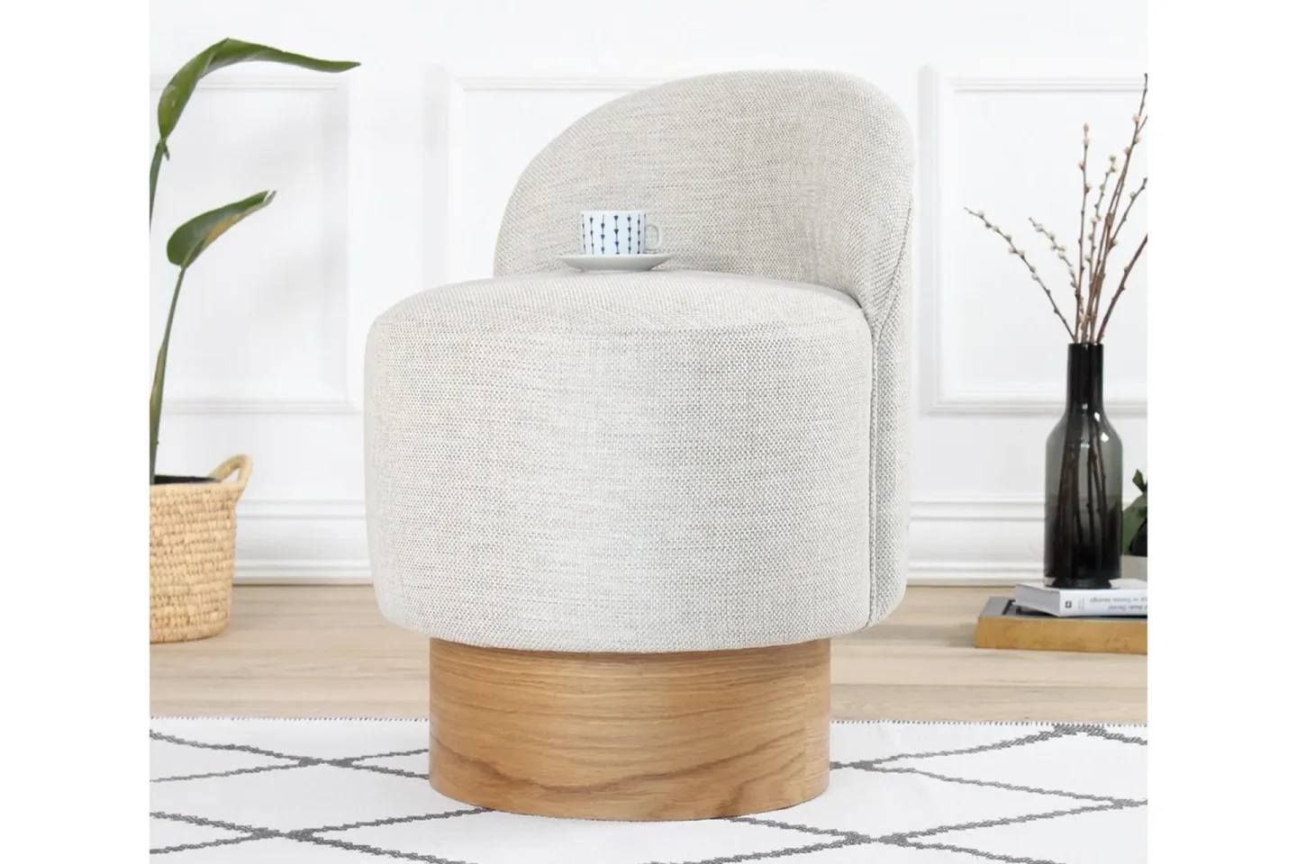 Muktan Sittpuff 47 cm - Ljusgrå