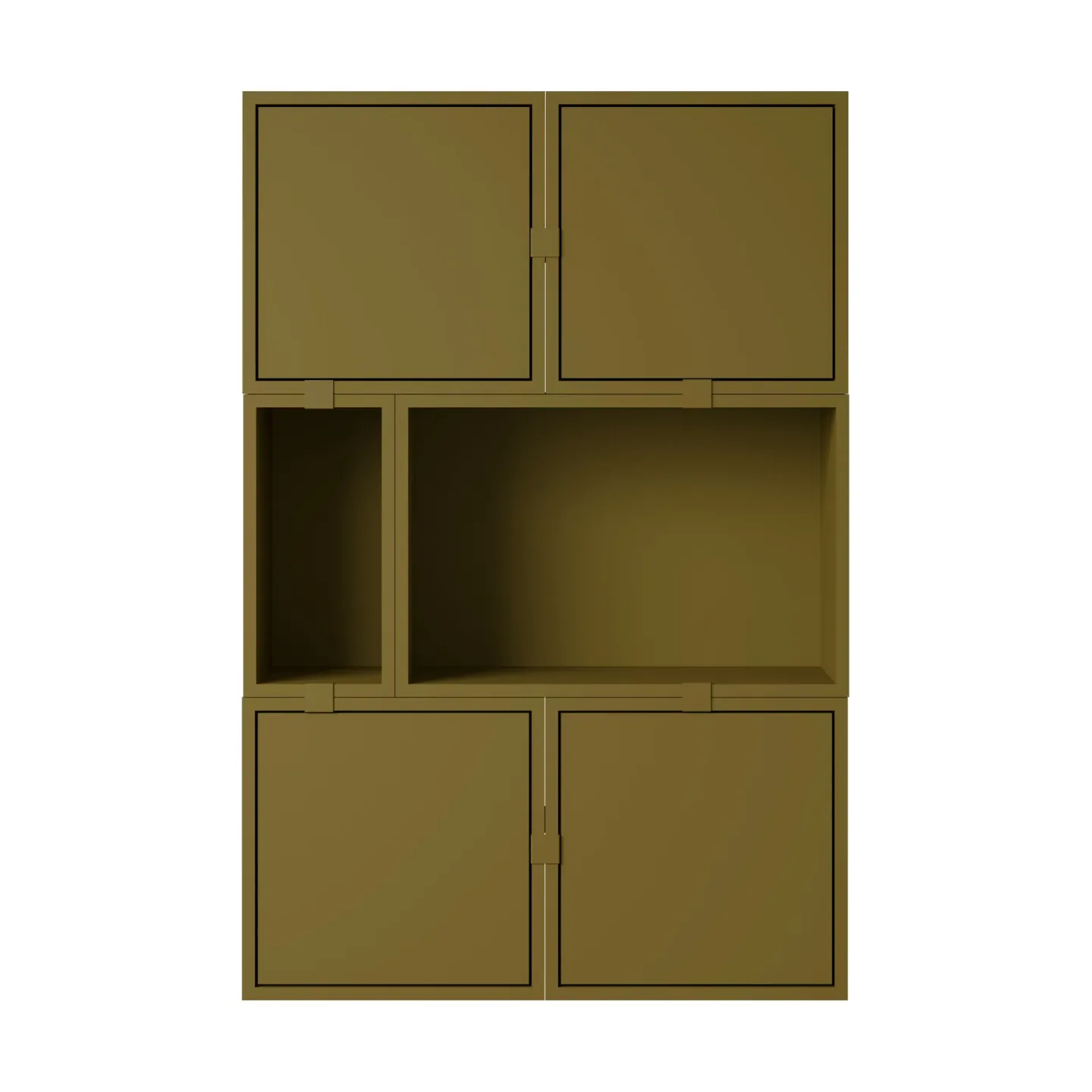 Muuto Stacked förvaringssystem sideboard konfiguration 4 Brown green