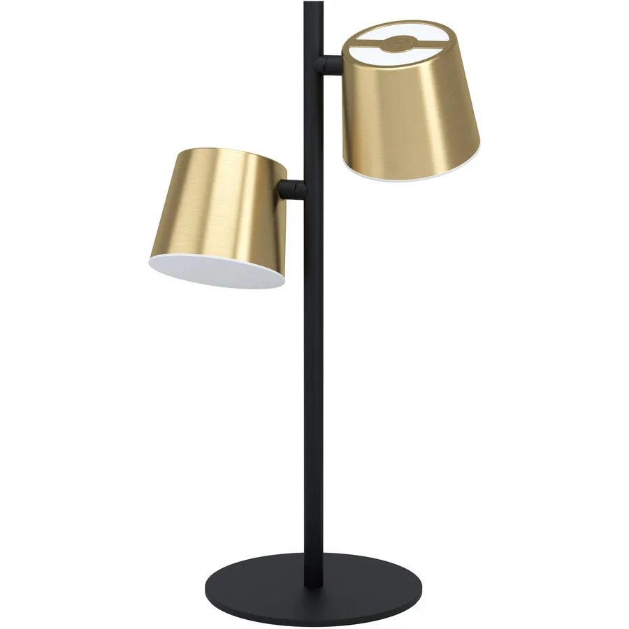 Eglo Tischlampe Altamira Schwarz/Gold Stahl/Messing 18 cm 50.5 cm - Farbe: Schwarz/Messing - LED - LED Energiesparlampen