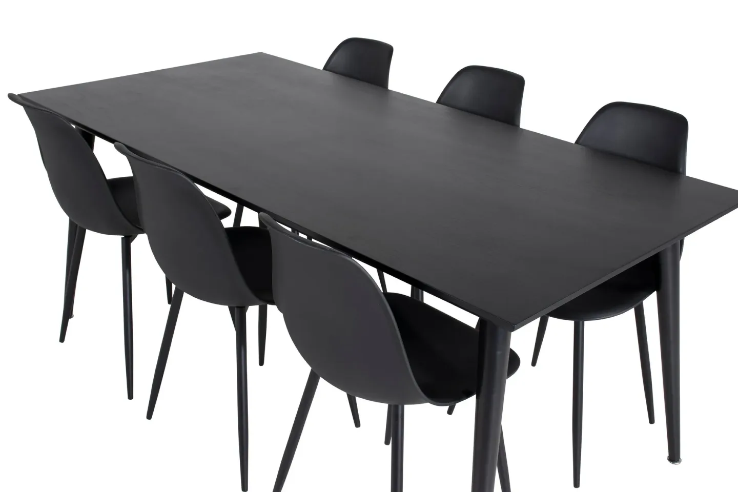 Balisa Matgrupp 180 cm inkl 6 Ypas Stolar - Svart