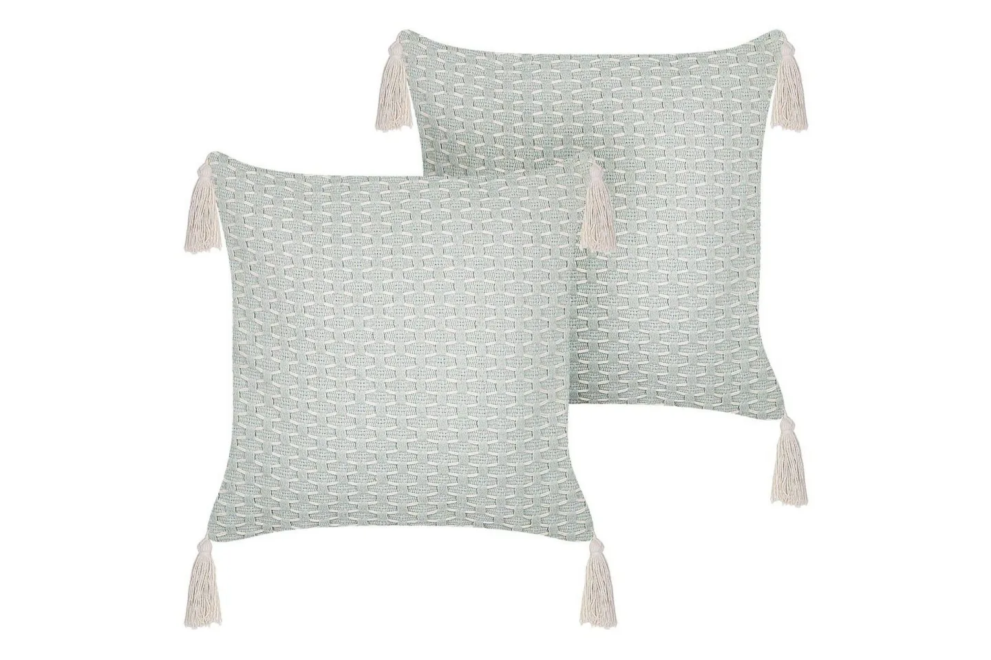 Prydnadskuddar Hakone set om 2 Grön/beige, Fyrkantig - Grön/beige, Fyrkantig
