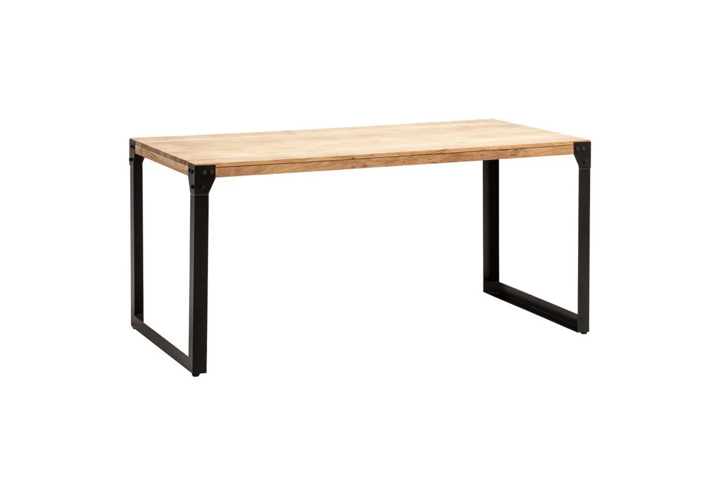 Matbord Wohnling massivt trä med raka metallben, industriell loftstil 180x90 cm - 180x90 cm