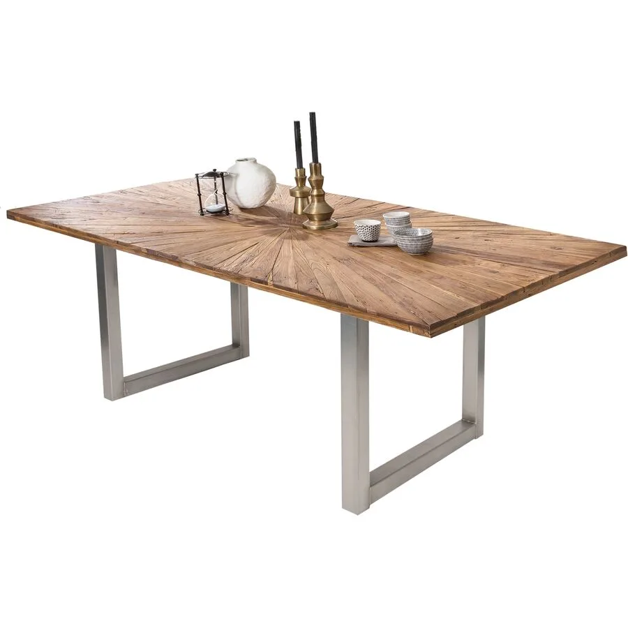 Esstisch Gordon natur Recyceltes Teak massiv Massivholz B 160 T 90 cm