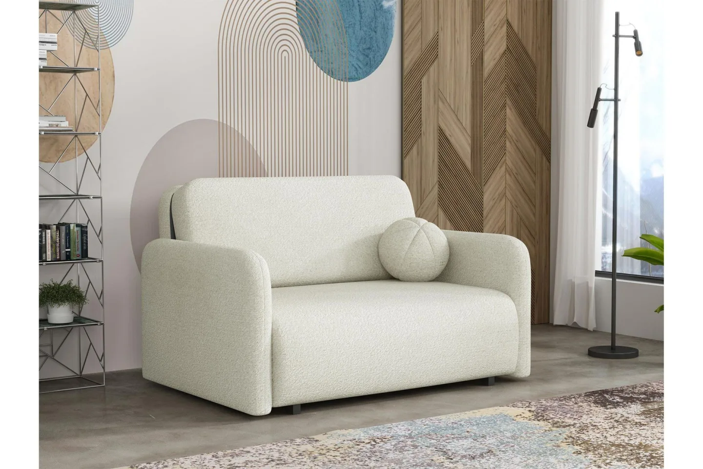 Ajmeri Bäddsoffa 2-sits i Bouclé - Vit