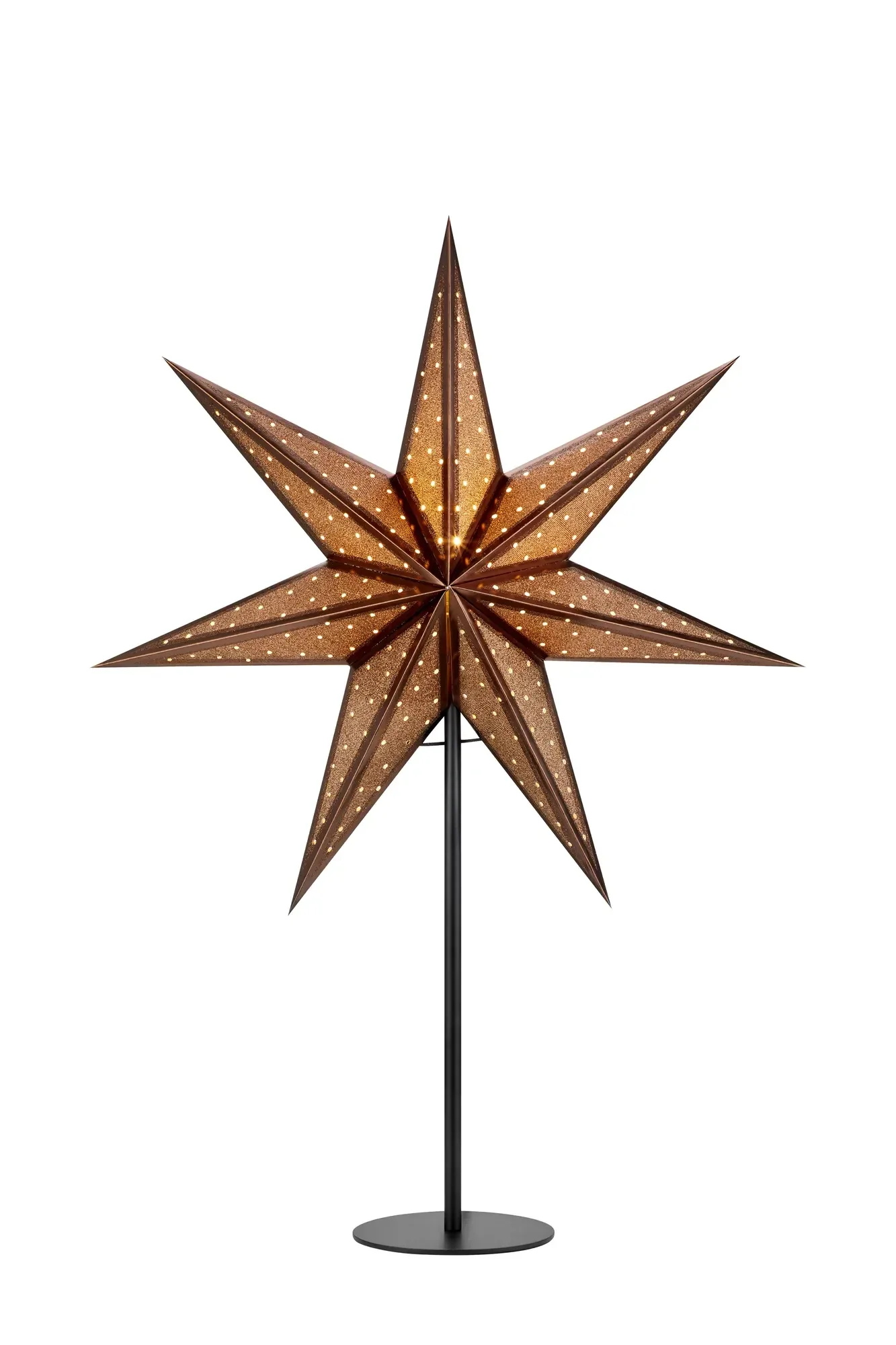 Glitter Tischstern Bronze