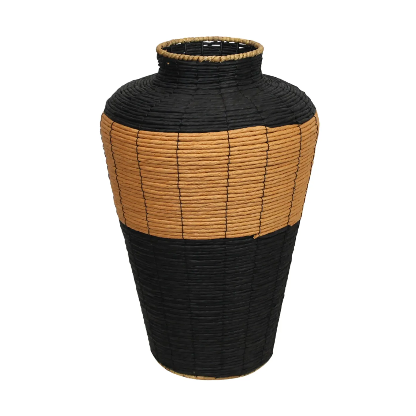Decofinder Vase Papierseil, Schwarz-Braun | Schubiger Möbel