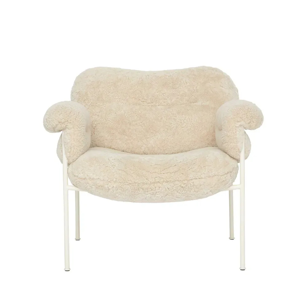 Fogia Bollo Sessel Schaffell Mohawi-Perlweiss