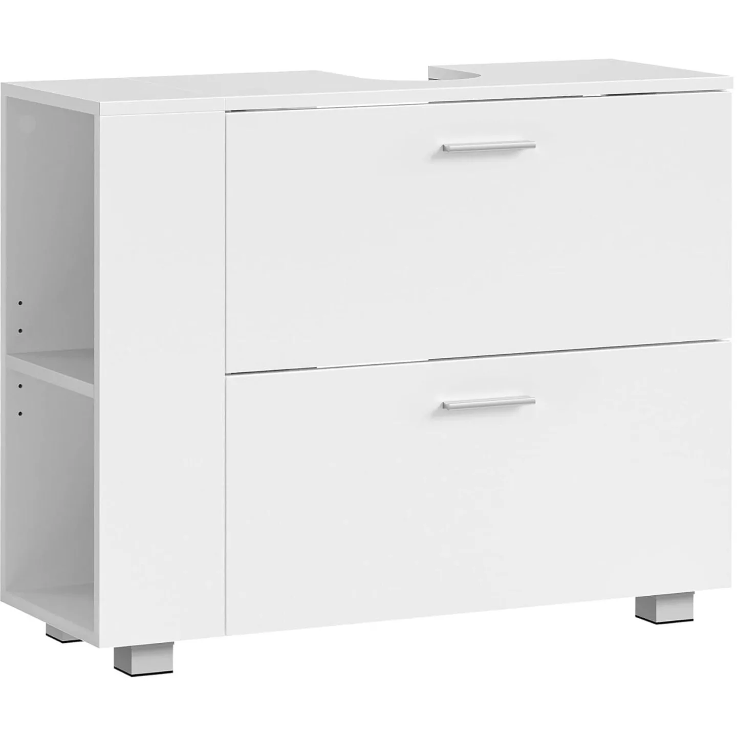 Badezimmerregal VASAGLE Weiss B 80 T 30 H 64 cm - Material: Holz - Badezimmerregal