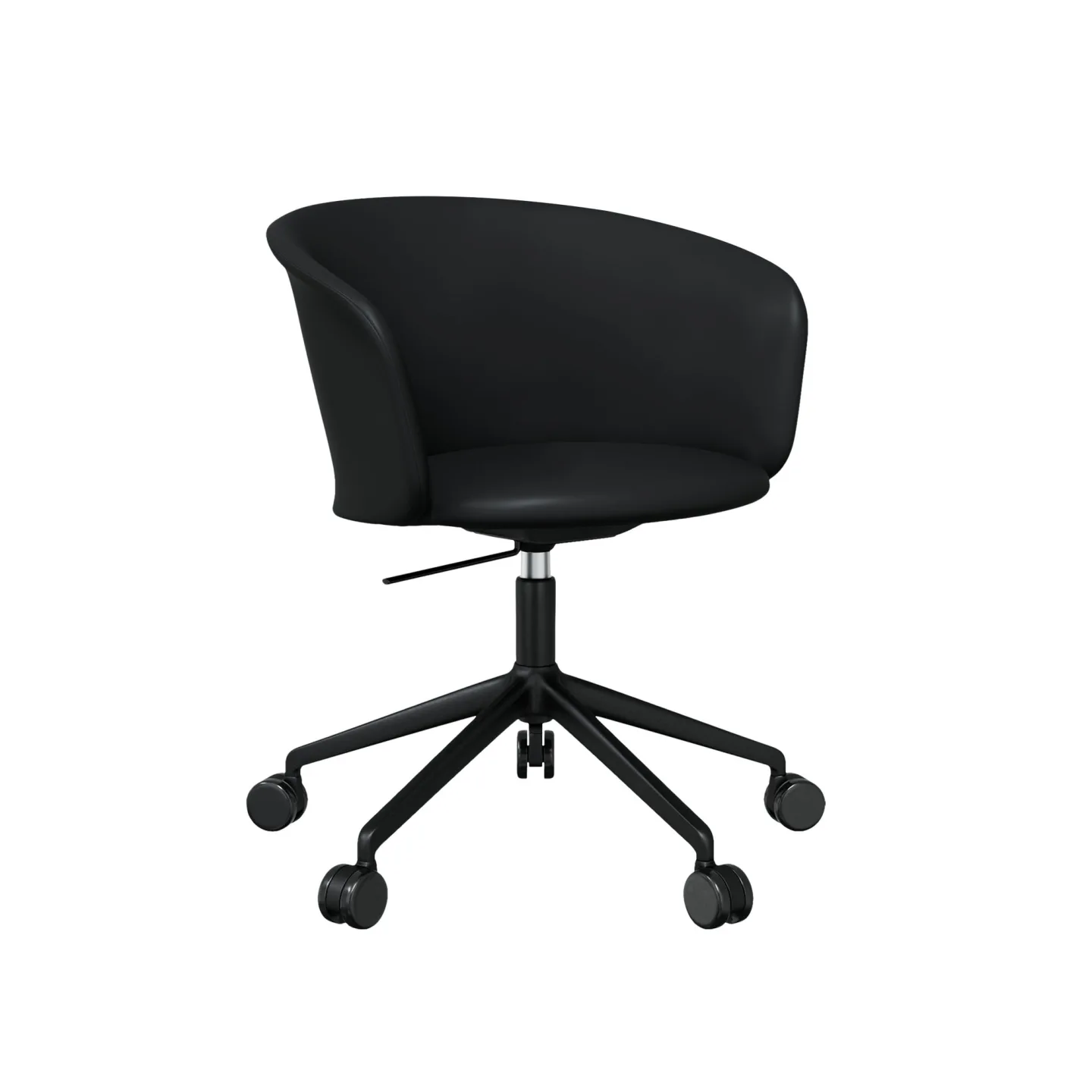HEM - Kendo Swivel Chair 5-star Castors - Black Leather/Black - Kontorsstolar - Sabine Marcelis,LucidiPevere - Svart - Metall/Trä/Skum/Plast/Ull