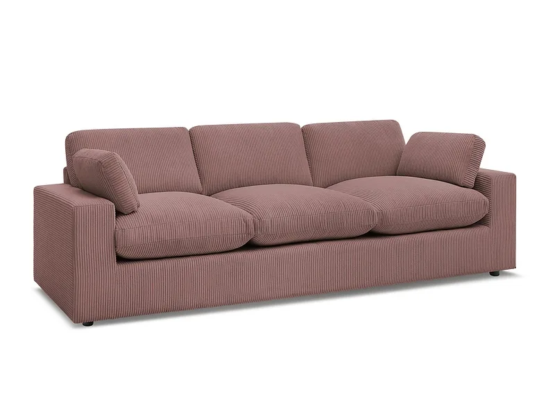 3er Sofa BOBOCHIC BELAIR Cord-Stoff rosa