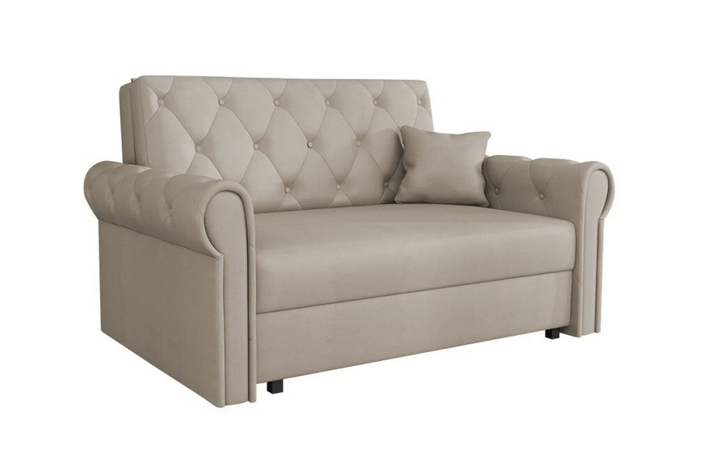 Denegal 2-sits liten bäddsoffa i Plysch - Beige