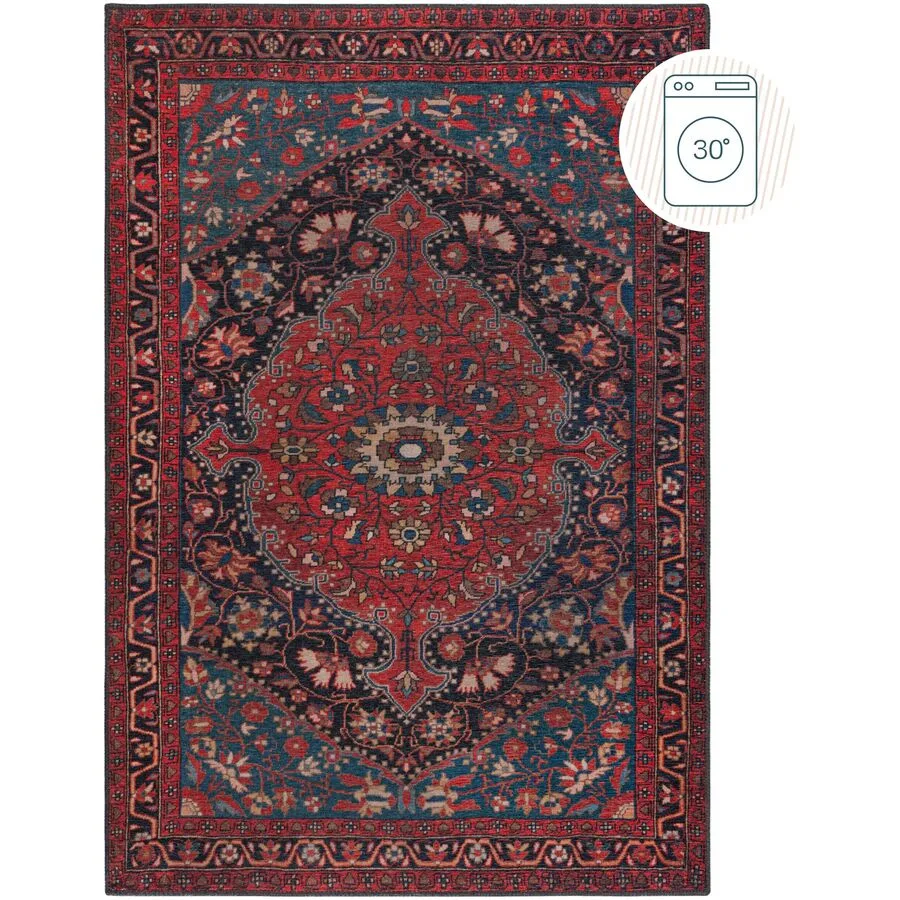 Teppich Loxin Rot Polyester 115 cm 170 cm - Farbe: natur