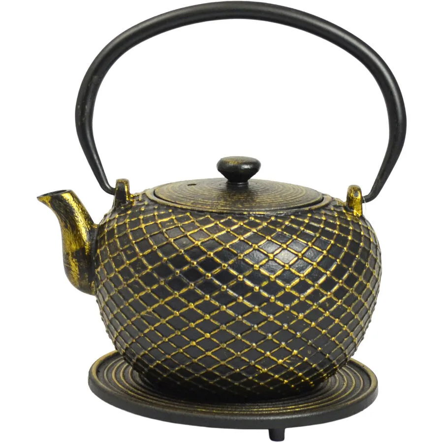 Teekanne Therese Gold/Schwarz Gusseisen 0.9 l