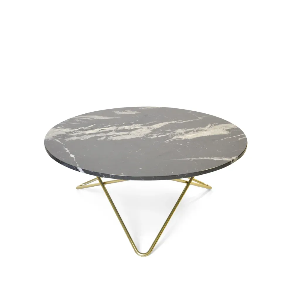 OX Denmarq O Table Couchtisch Marmor Schwarz, Messinggestell