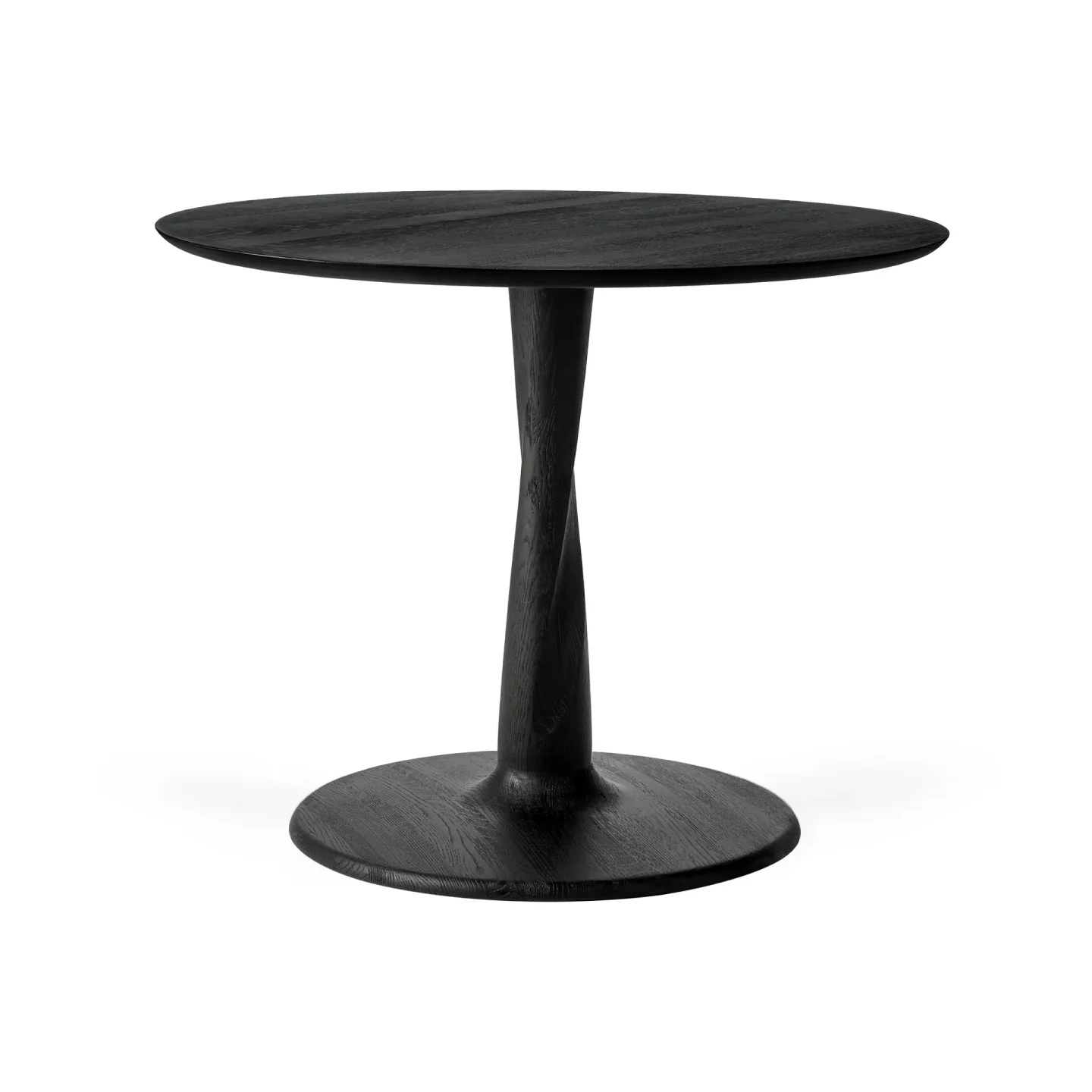 Ethnicraft Torsion matbord Svartlackerad ek, Ø90x69 cm