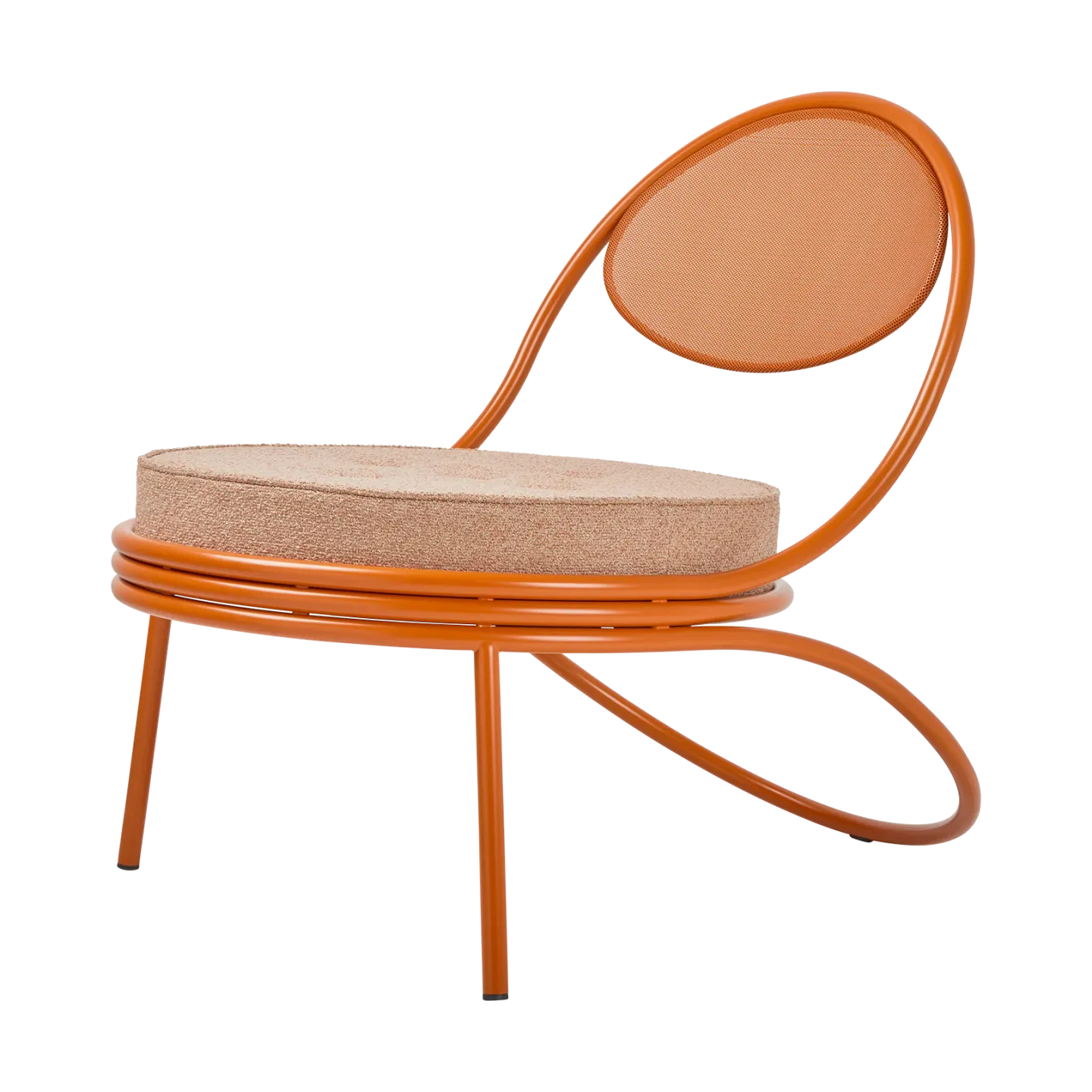 GUBI Copacabana Outdoor Lounge Chair gepolsterter Sitz Lorkey limonta 44-international orange