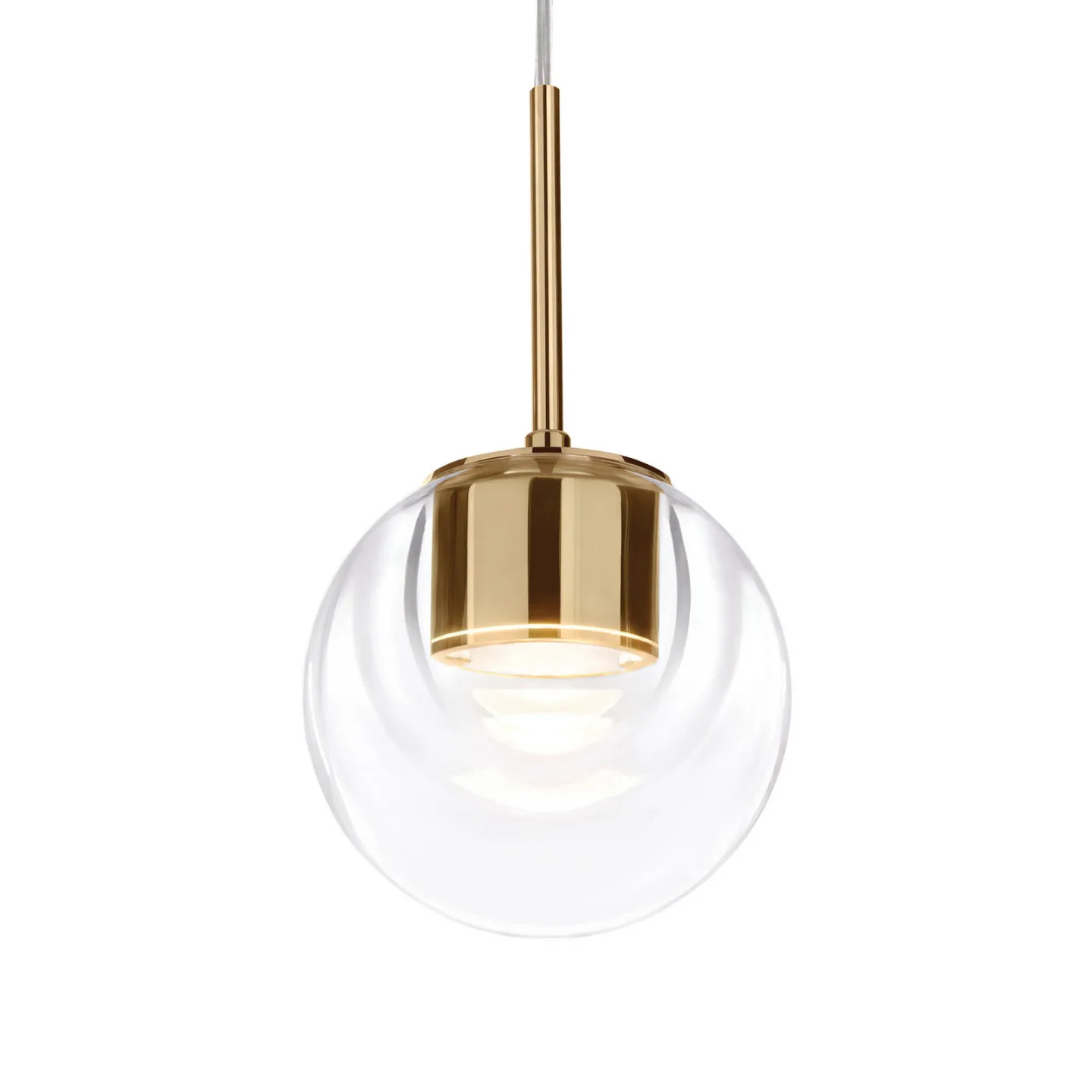 Dew LED-Hängelampe, messingfarben, 1-flammig, Ø 11 cm - kdln - Küche - Design - Glas - Rund