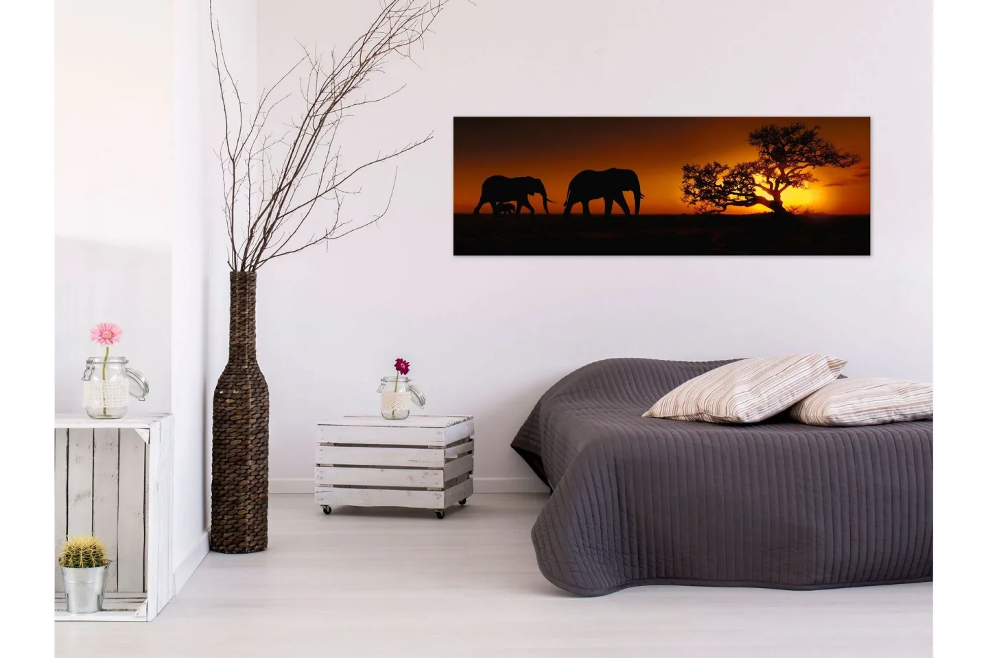 Tavla Elephant Family (Orange) 150x50 -