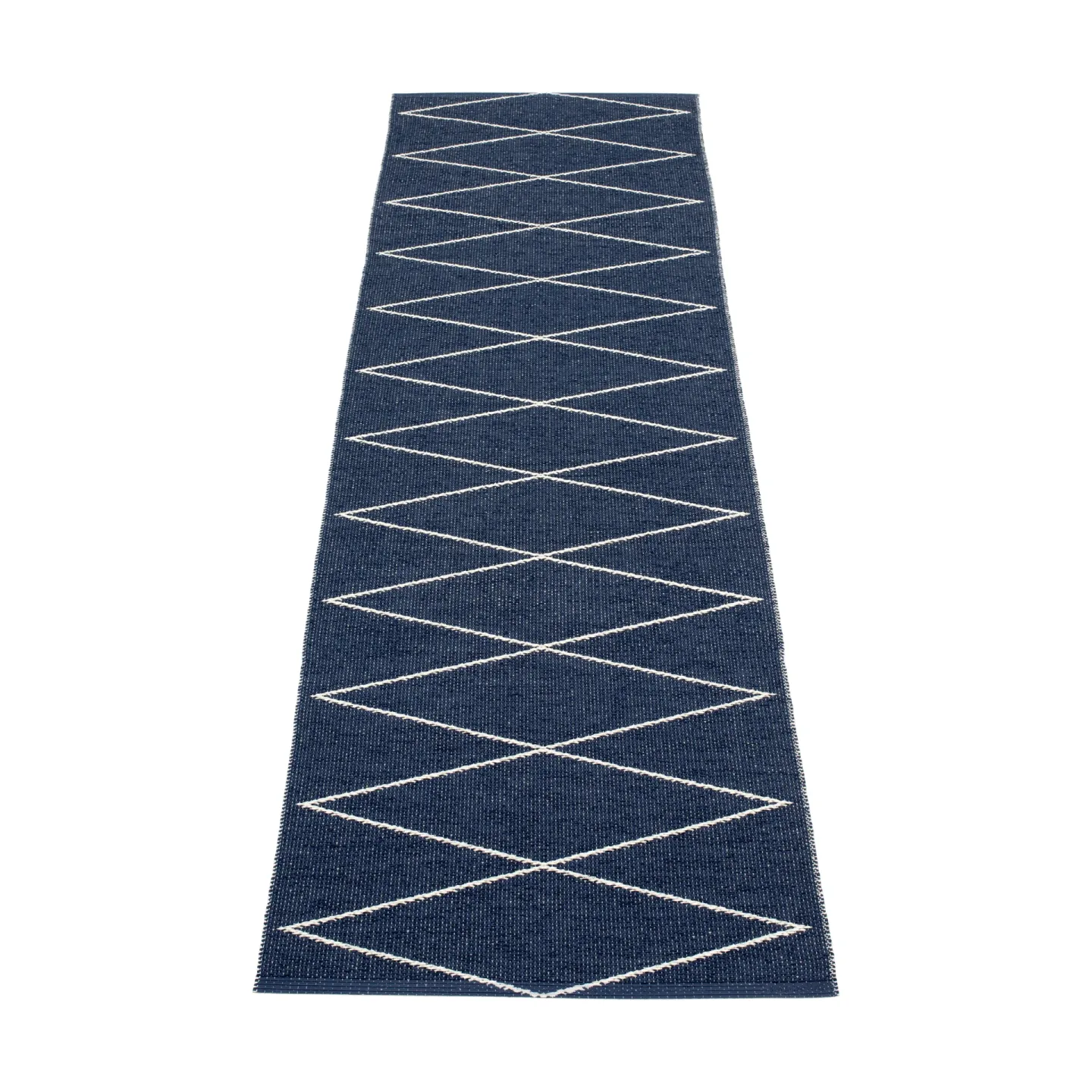 Pappelina Max gångmatta dark blue/vanilla 70x400 cm
