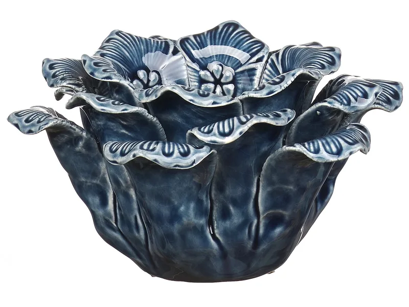 Windlicht STAMIRA 13.3 cm x 6.1 cm Keramik blau