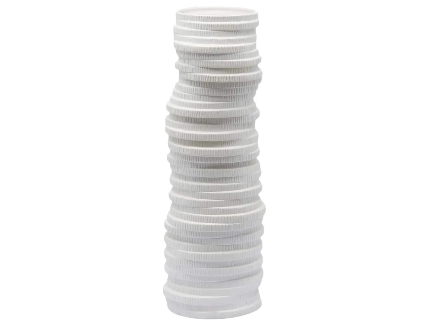 Edg Vase Scheiben Matt Weiss H: 47 cm | Schubiger Möbel