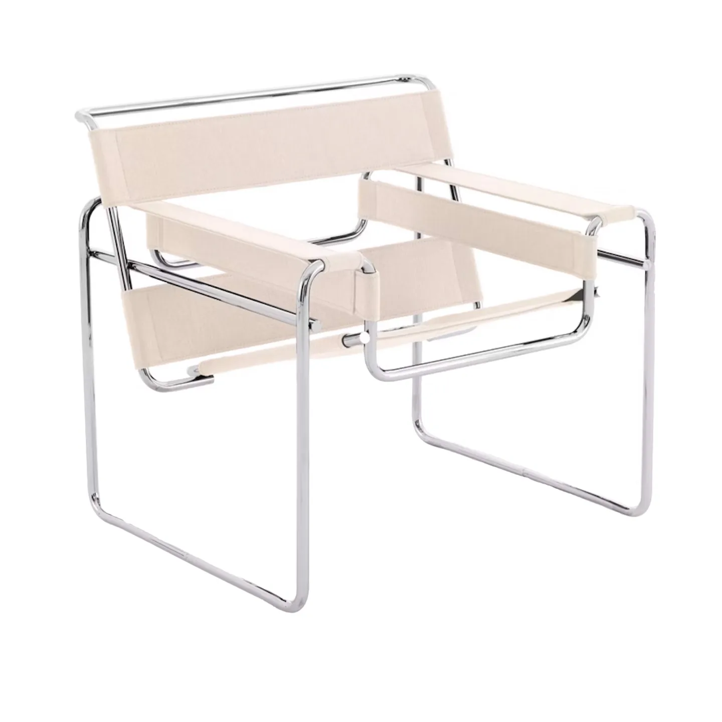 Knoll - Wassily Lounge Chair, Natural Canvas - Fåtöljer - Marcel Breuer - Beige - Metall
