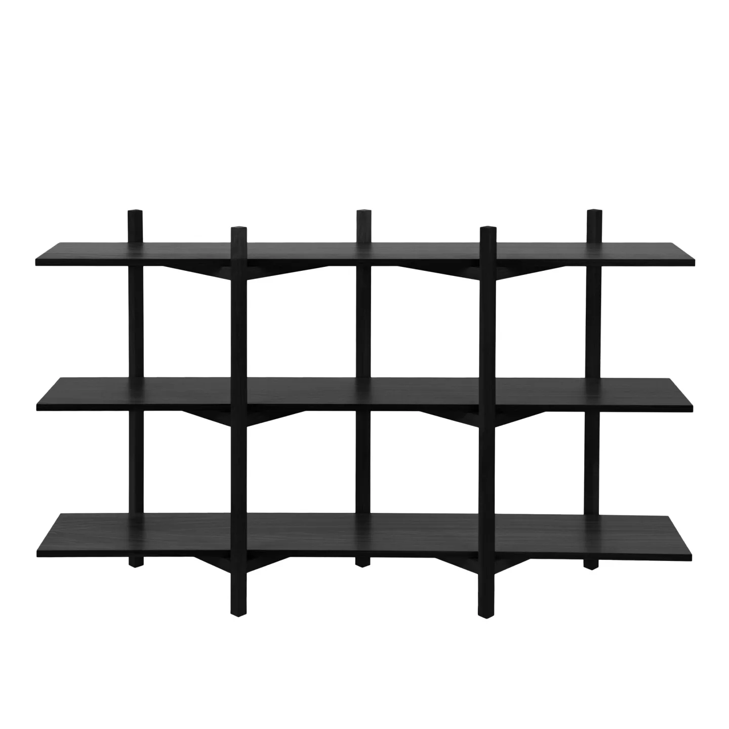 HEM - Zig Zag Shelf Low - Black - Hyllor - Studio deFORM - Svart - Trä