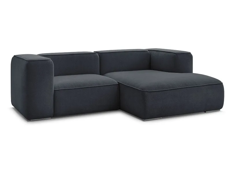 Ecksofa BOBOCHIC ZEPHYR Stoff mit Textur dunkelblau