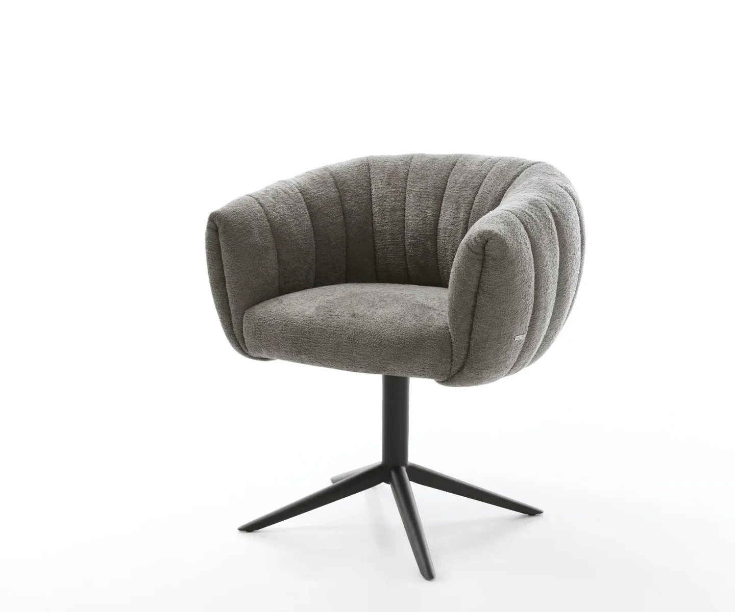 Drehstuhl Jada-Flex Bouclé Soft Schlamm Fußkreuz Schwarz 360° drehbar Wippfunktion Taschenfederkern