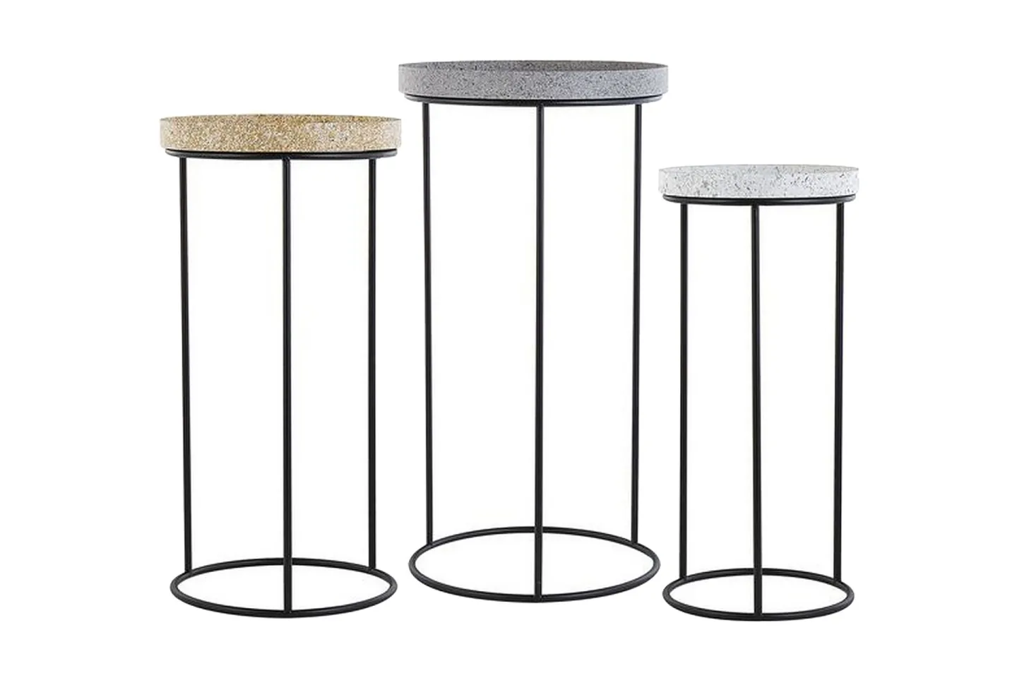 Texon Satsbord 36 cm 3-pack - Svart