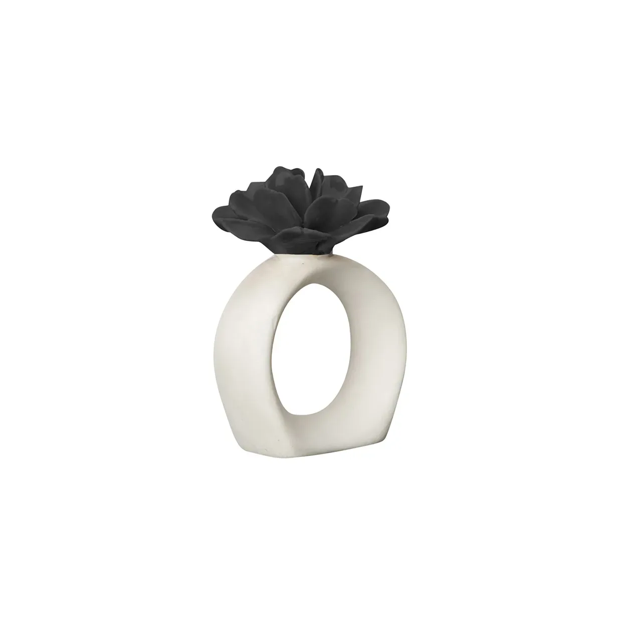 Byon Water Lily servettring White-black