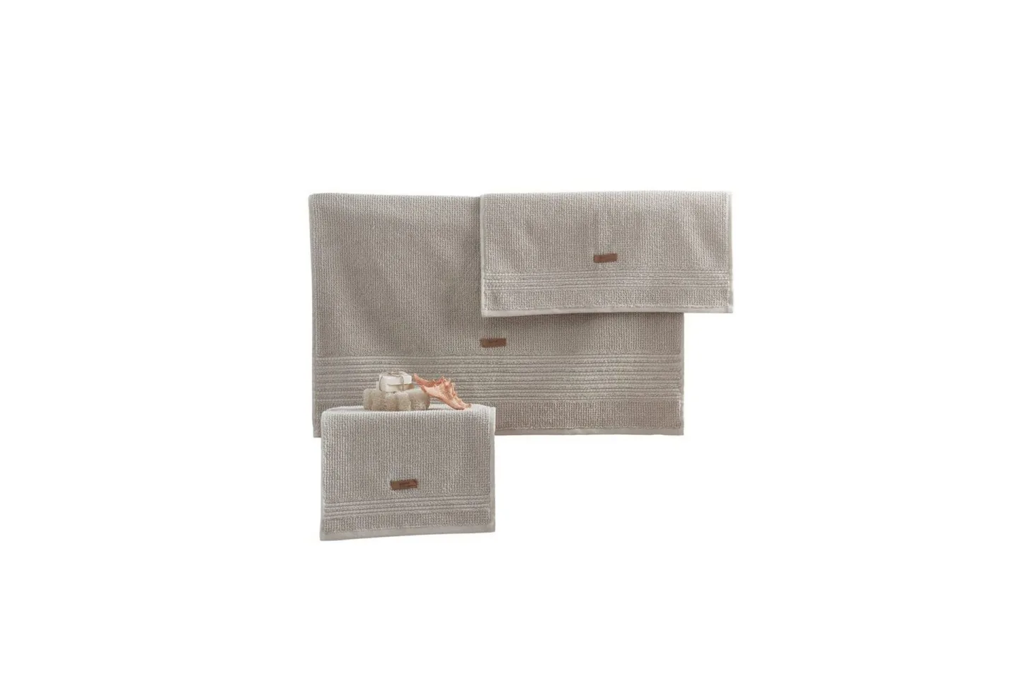 Handduksset (3 delar) Loraford Beige - Beige