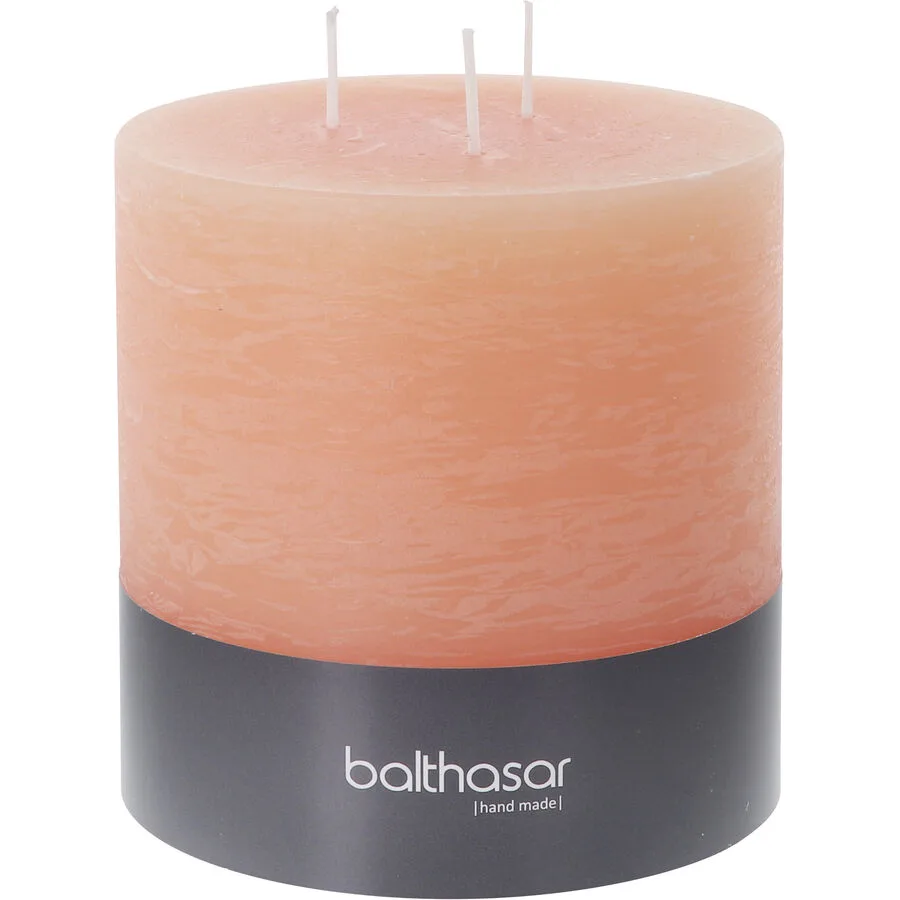 Balthasar Kerze Rustico apricot H12 cm D12 cm, Brenndauer 80h - Material: Wachs