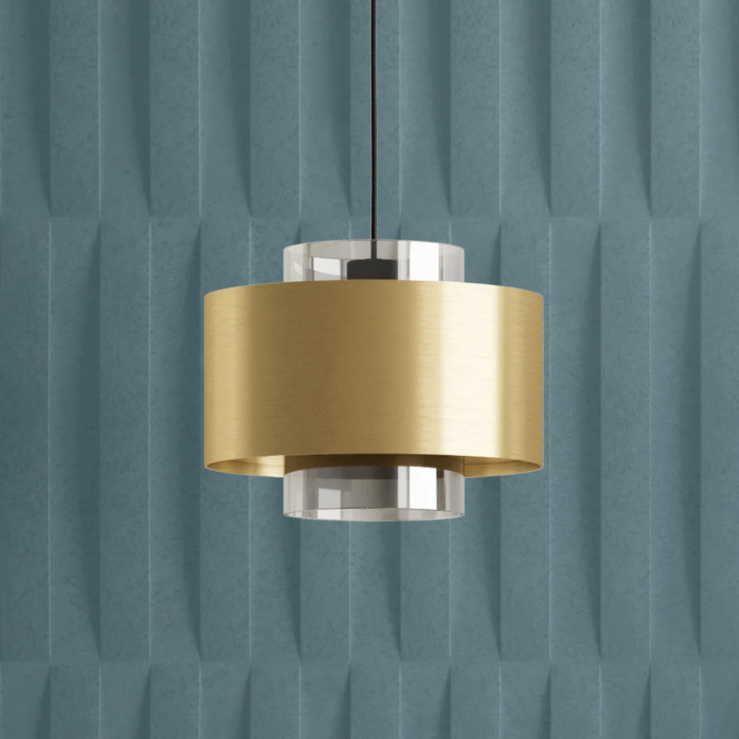 Dugla hængelampe, guldfarvet, Ø 28 cm E27 - Stars of Light - Stue - Moderne - Glas - Med én lyskilde