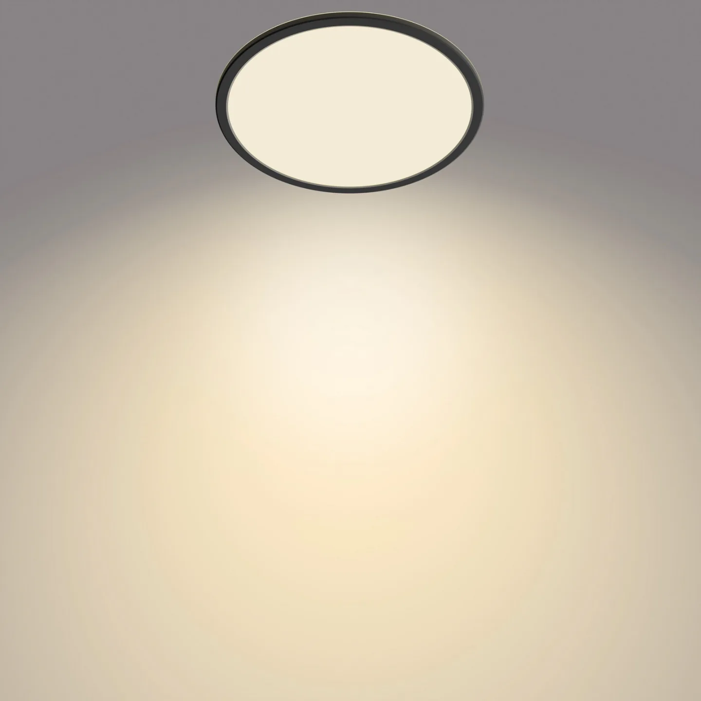 SuperSlim LED-loftlampe sort, Ø 29,5 cm, IP44 - Philips - Badeværelse - Metal - Rund