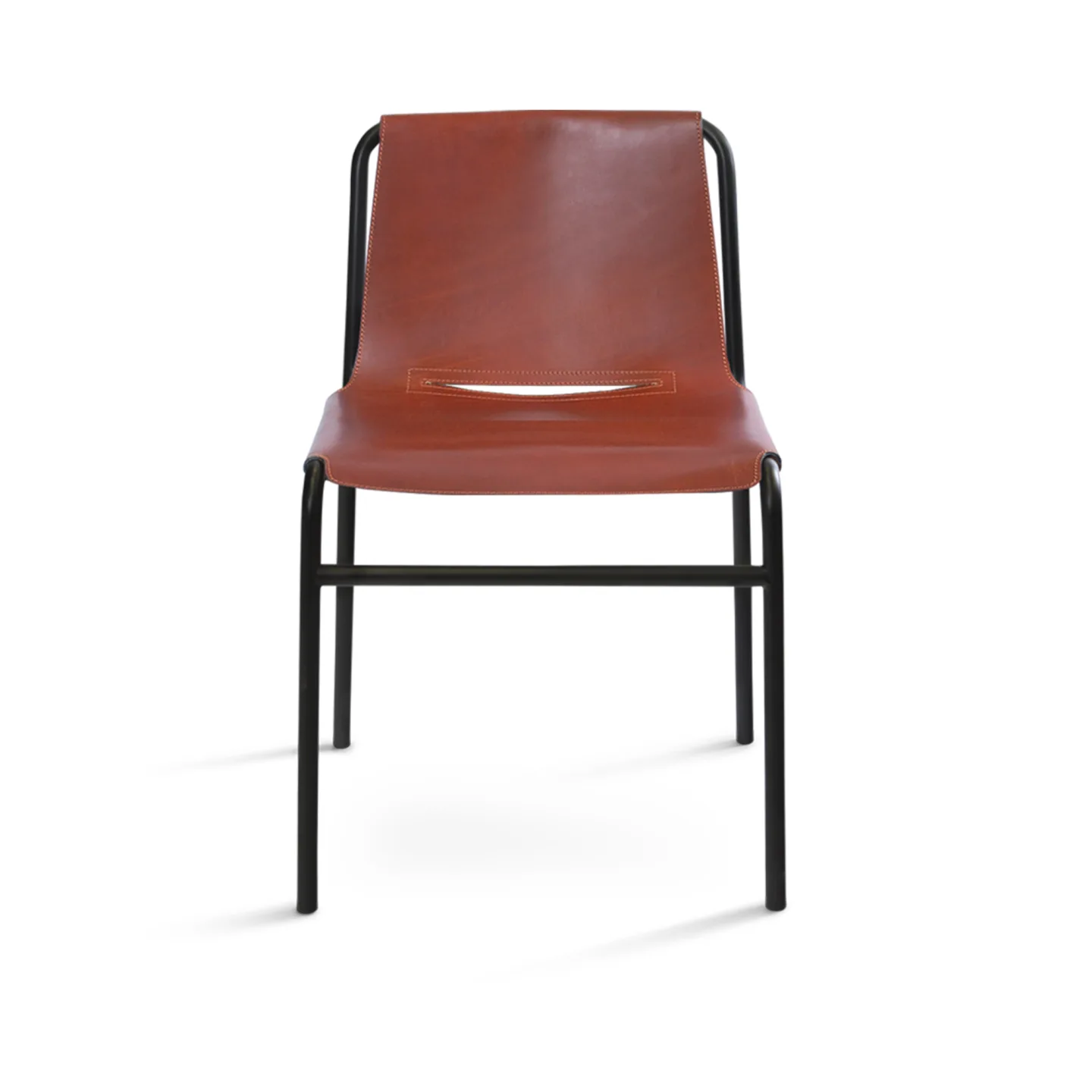 OX Denmarq - September Dining Chair, Black Steel Frame, Leather: Cognac - Matstolar - Dennis Marquart - Brun - Läder/Metall