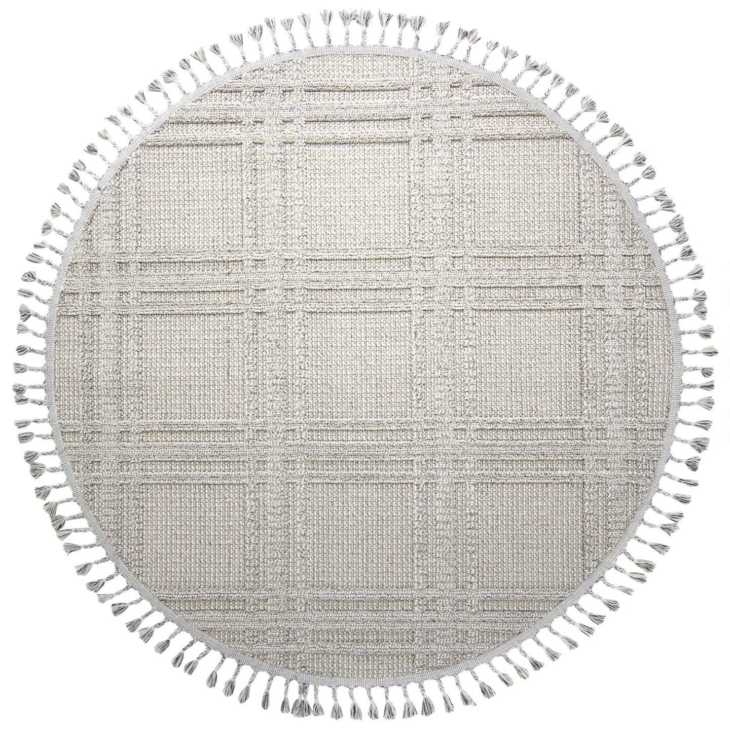 Runde tepper - Indoor/Outdoor Victoria (grå) (Størrelse: Ø 200 cm)