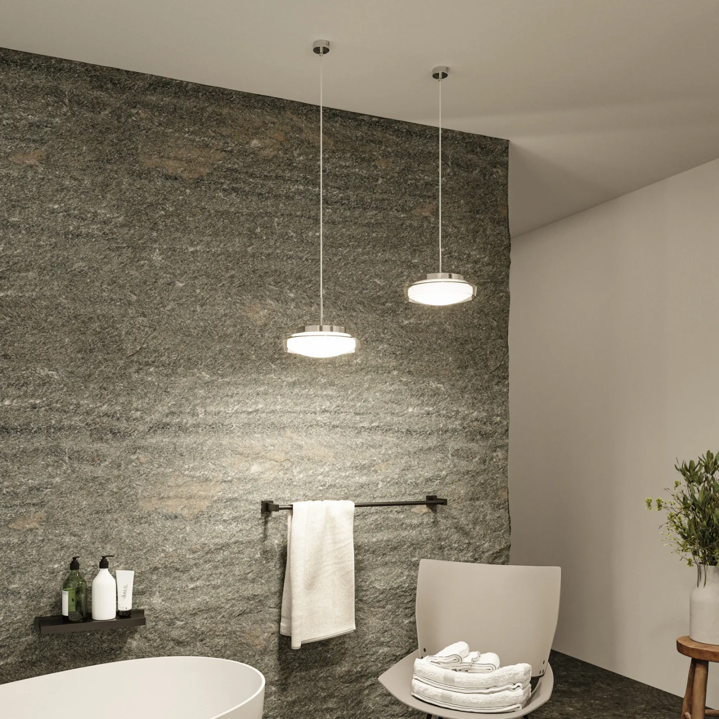 Luena LED Pendelleuchte IP44 Chrom/Clear -Paulmann - Badezimmer - Modern - Metall - Einflammig