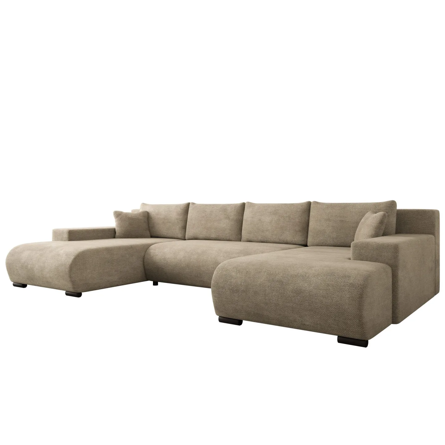 Krysen 4-sits Bäddsoffa med dubbeldivan - beige