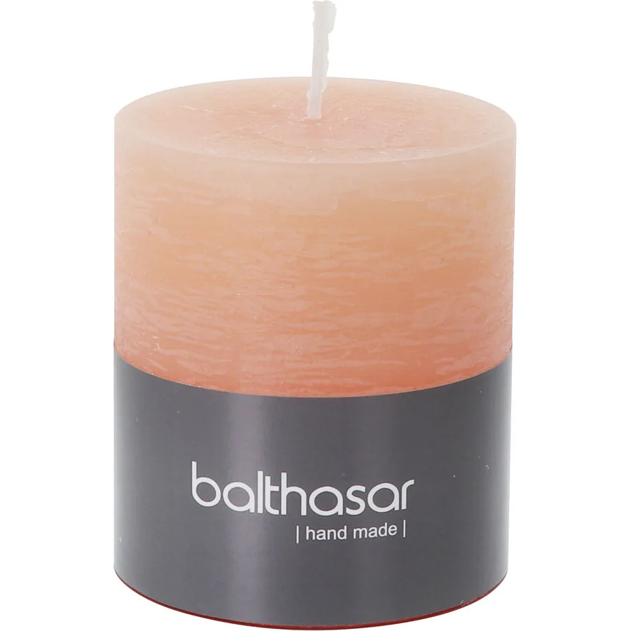 Balthasar Kerze Rustico apricot H8 cm D7 cm, Brenndauer 35h - Material: Wachs