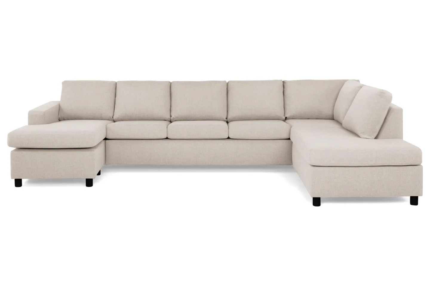 Crazy 5-sits Högervänd U-formad X-Large Soffa med Divan och Schäslong i Tyg - Beige