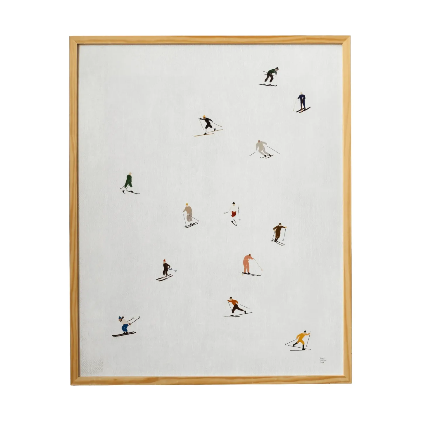 Fine Little Day Skiers Poster 40 x 50cm Hellgrau
