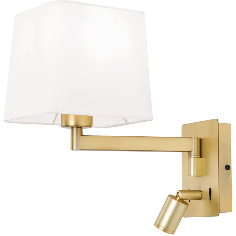 Wandlampe Carlton Stahl 27.5 cm - Farbe: messing matt - Lichtfarbe: Warmweiss