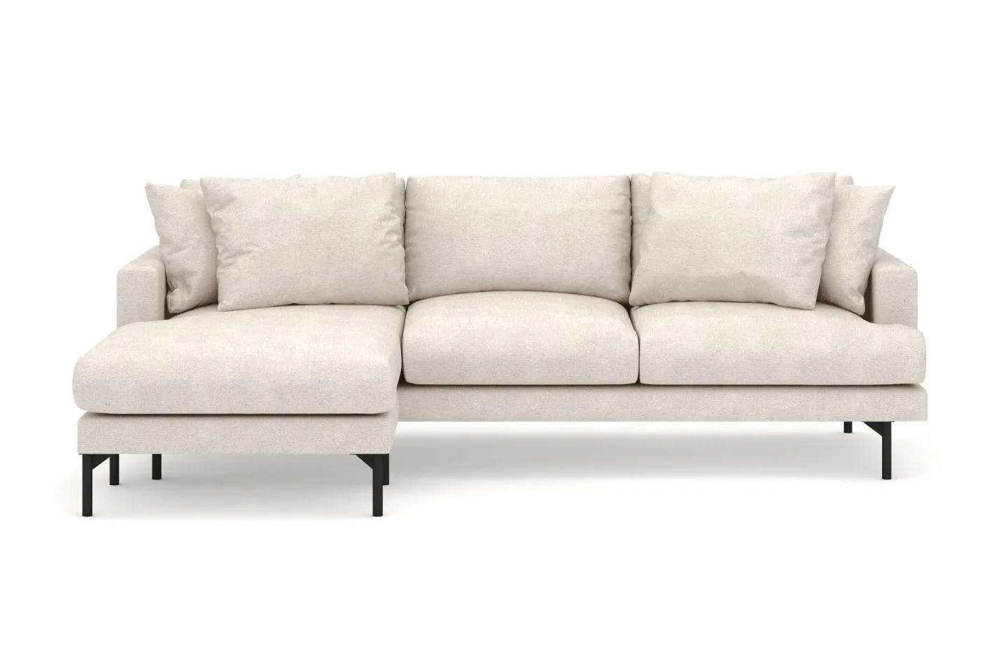 Menard 4-sits Vänstervänd L-formad Djup Divansoffa i Tyg - Beige