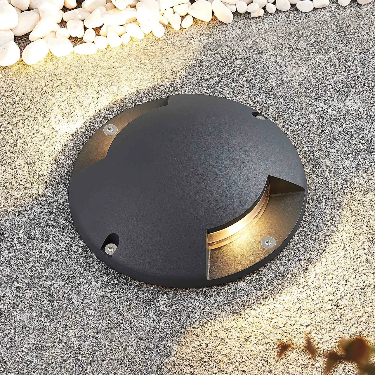 Cormac 2 LED Erd Spot Dark Grey - Lindby - Terrasse - Modern - Aluminium - Rund