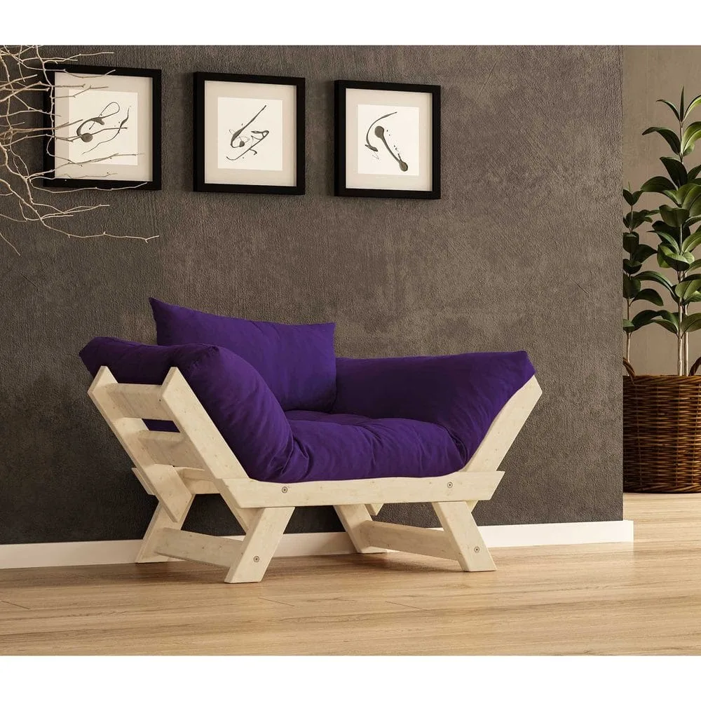 Zylar 2-sits Bäddsoffa - Lila/Natur