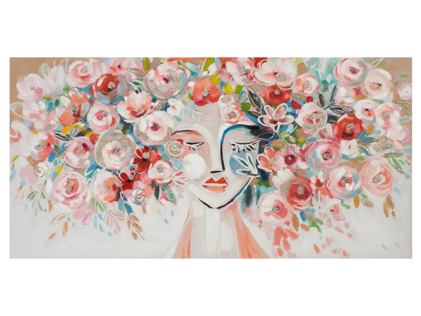 image LAND Bild Frau mit Bunter Blumenperücke | Schubiger Möbel