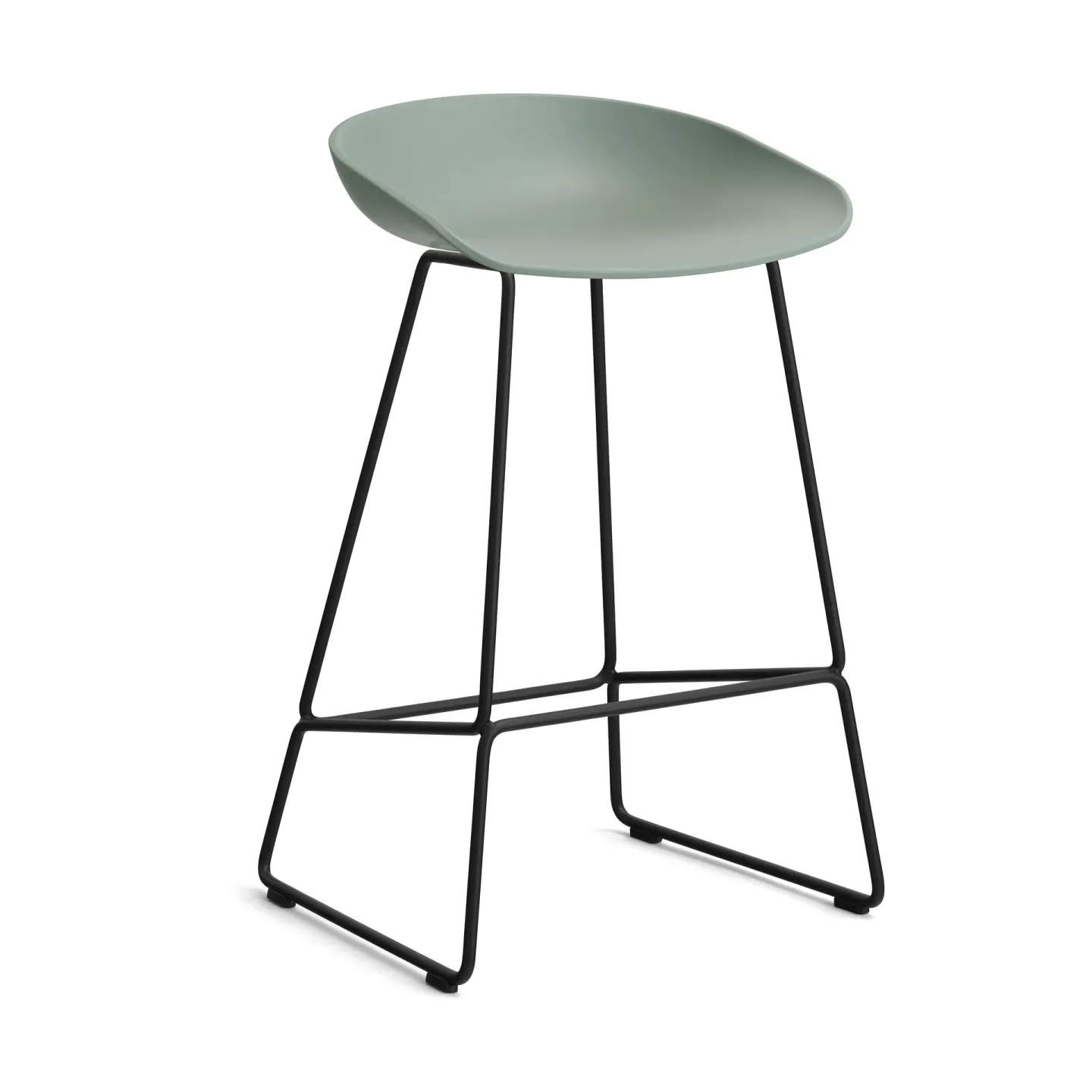 HAY About a Stool 38 Low Barhocker 2.0 Fall green-schwarzes Stahlgestell